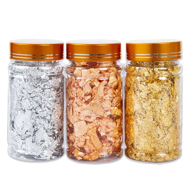 

3 Colors Metallic Foil Flakes Sequins Glitters for Painting Arts Nail Art Foil Decorative Paper Resin Mold Fillings