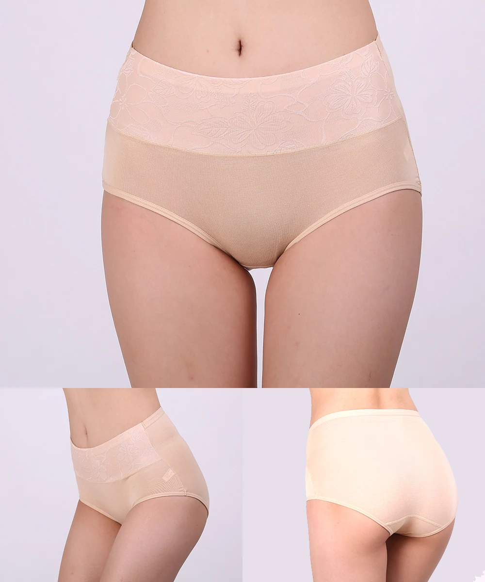 4 шт., Ropa Interior Femenina, Женские Модальные трусы, Трусики с высокой талией, нижнее белье большого размера, дамское нижнее белье