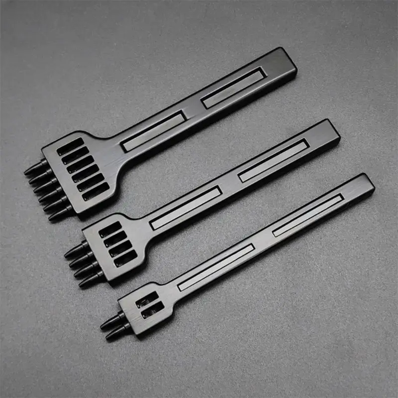

Round Hole Punch Row Prong Stitching Cutter Tool Make Hand Sewing Hole Leather Craft Tools Spacing Cutting, 4mm 2/4/6 Holes E56C