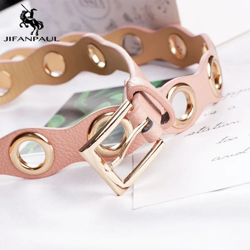 

Ремень JIFANPAUL в стиле унисекс, дизайнерский кожаный пояс с цепочкой, с люверсами для джинсов, модный Дамский Пояс в стиле Харадзюку