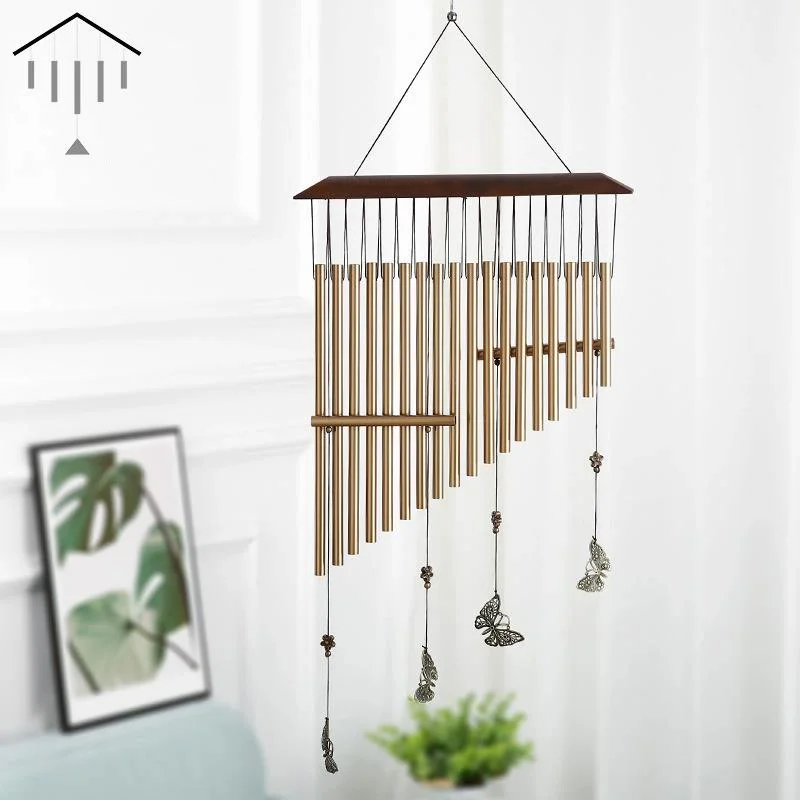 

Nordic Classic Beech Metal Aluminum Pipe Wind Chime Hanging Crafts Living Room Balcony Pendant Home Decorations Birthday Gifts