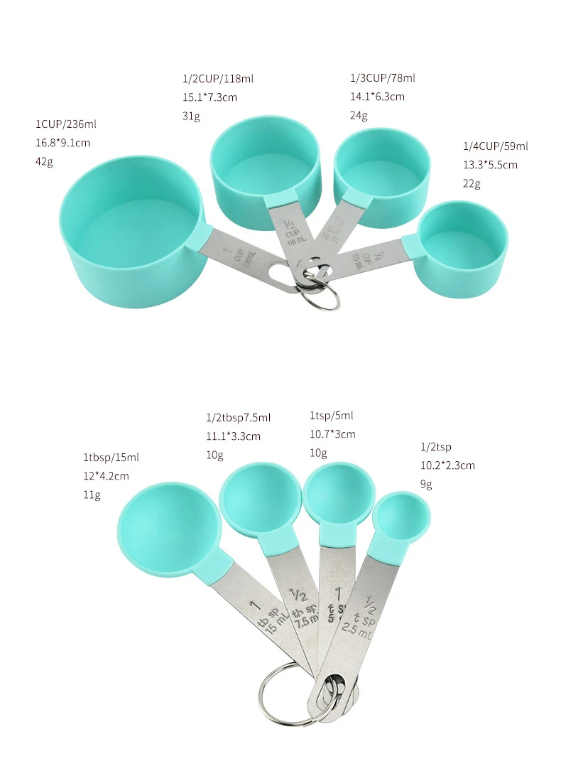 

Multi Purpose Measuring Cups Stackable Measuring Spoon Set Stainless Steel Baking Accessories Kitchen Cooking Gadgets