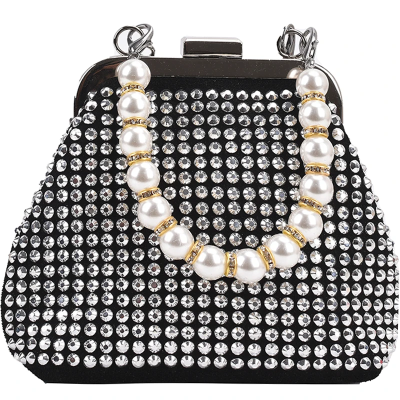 

Tote Diamond Shell Bag Bag Pearl 2021 Summer New High-quality PU Leather Women's Designer Handbag Chain Shoulder Messenger Bag
