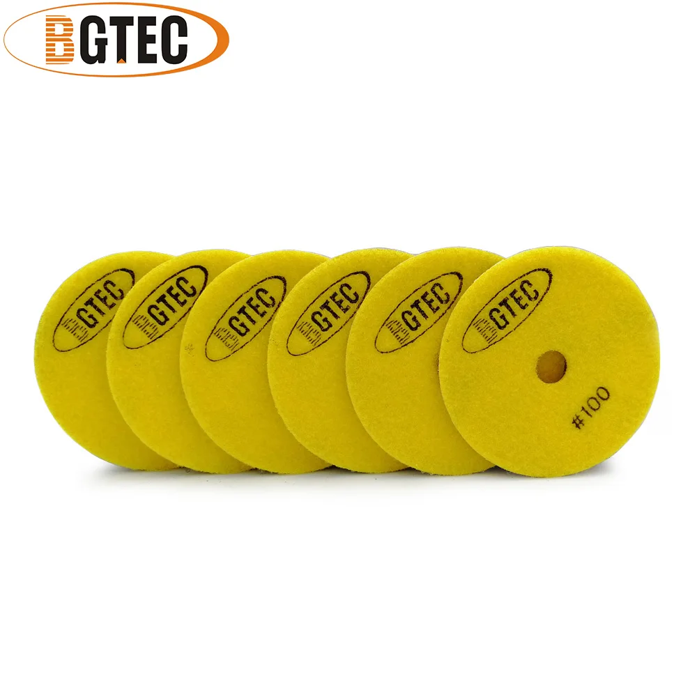 BGTEC 4 дюйма 6 шт. #100 профессиональные влажные Алмазные Гибкие Полировальные