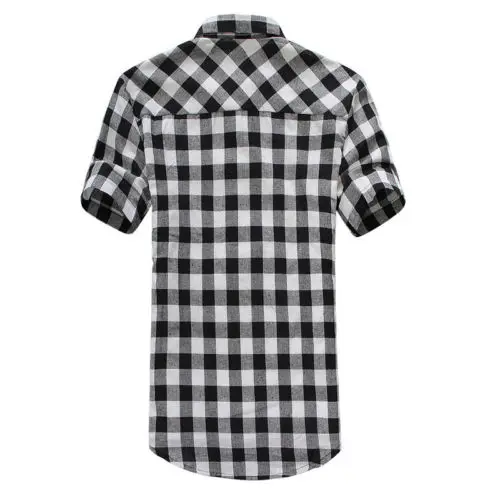 

Hot Fashion Mens Summer Casual Shirt Mens Plaid Short Sleeve Shirts Tops
