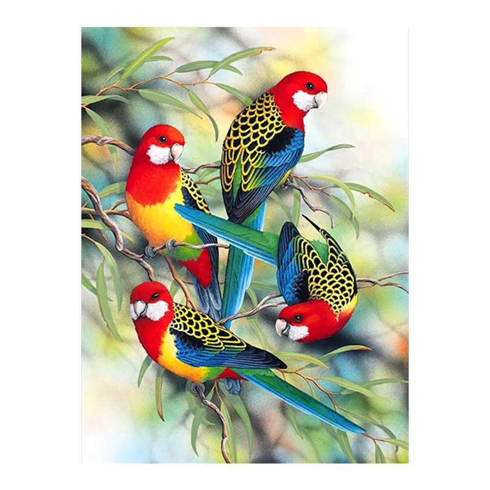 Попугай Алмазная с изображением птицы Картина животных Круглый полный дрель