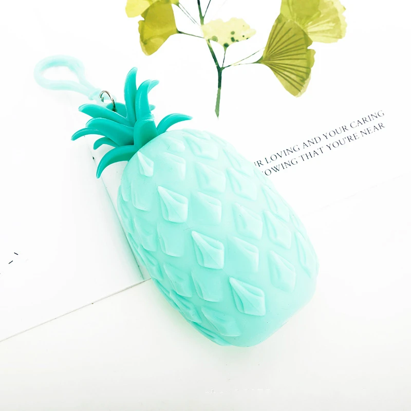 mint green Силиконовый кошелек для монет для девочек креативный ананас в форме манго портативный маленький милый Карманный Кошелек Сумочка-клатч подарки - Цвет: mint green