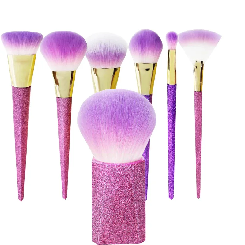 

Purple Frosted Makeup Brushes Set Cosmetic Foundation Powder Blush Eye Shadow Blending Concealer Beauty Kit Make Up Brush Tool