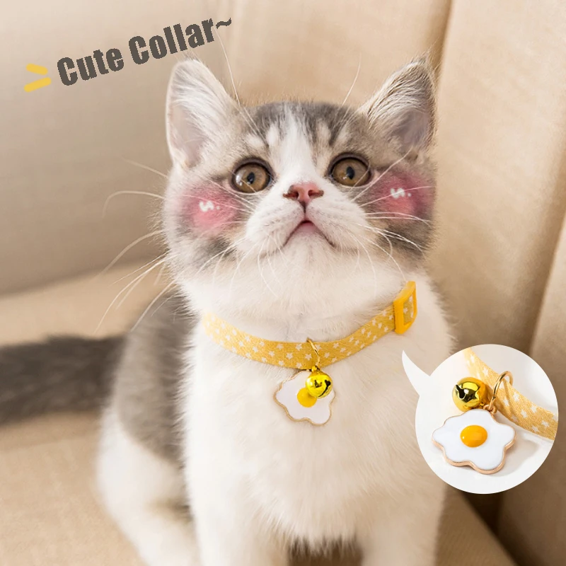 

Adjustable Pet Cat Collar with Bell Puppy Dog Rabbit Leash Cotton Tricolor Cat Necklace Harness Accessories Anti-lost Supplies