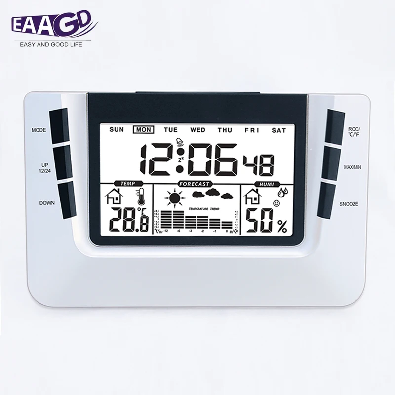 Светодиодный цифровой будильник отображает Погодный термометр с погодным