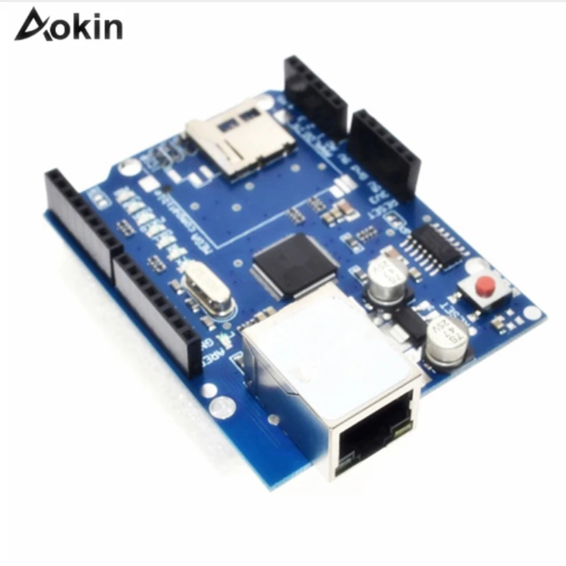 Aokin W5100 веб сервер sd карта сетевой Щит Плата расширения модуль для Arduino UNO R3 ATMega