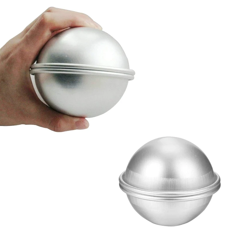 

DIY Aluminum 2 Sets 4 Pieces Jewelry Balls-Oversized Metal Bath Bomb Mould-Manufacturing Diameter 9 cm/3.5 Inch