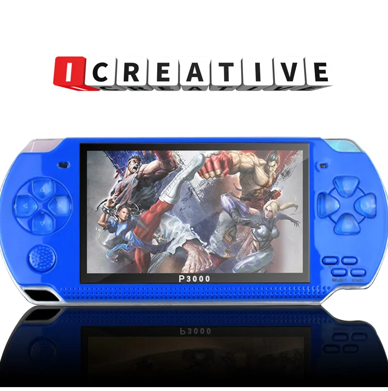 

ICREATIVE 4.3 Inch Portable 8GB Handheld Game Console Player Built-in 10000+ Games Gift for Child Support TV Output Mp4 Player