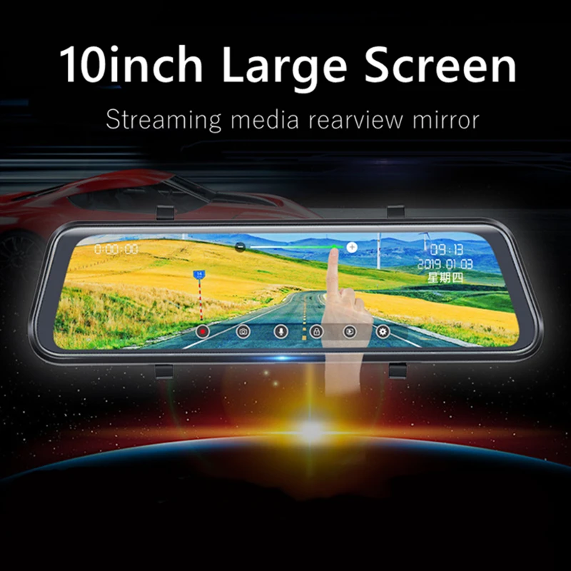 Зеркало заднего вида Odare 10 дюймов 4G Android DVR 1080P GPS навигация ADAS ночное видение