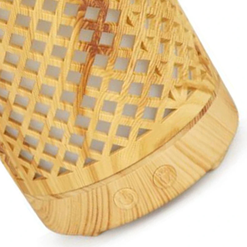 

Bamboo Aroma Diffuser Humidifier Hollow Wood Grain Colorful Lamp Household Aroma Diffuser Eu Plug