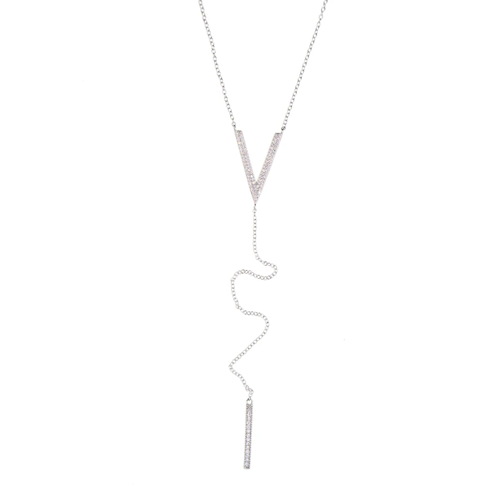 2121 Новое Модное Длинное Ожерелье V charm lariat OL дамское летнее офисное ювелирное
