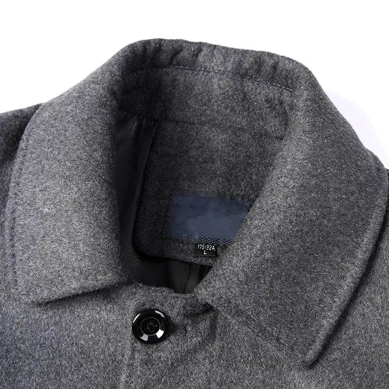 

8XL 6XL 5XL 4X Winter Wool Jacket Men's High-quality Wool Coat casual Slim collar wool coat Men's long cotton collar trench coat