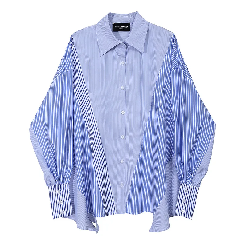 

Women Casual Loose Cotton Patchwork Shirts Blouses 5XL Ladies Fashion Batwing Sleeve Blouse