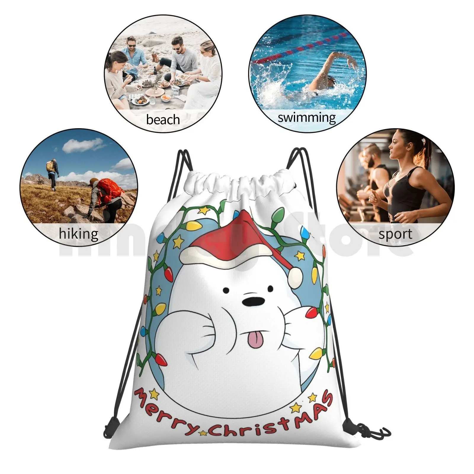 

Ice Bear-Merry Christmas Backpack Drawstring Bags Gym Bag Waterproof Merry Christmas Xmas Christmas Rbpartnerprogram
