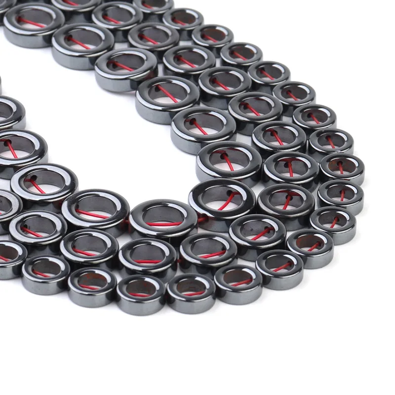 Высококачественное ожерелье из черных бусин с бусинами кольцо двойным