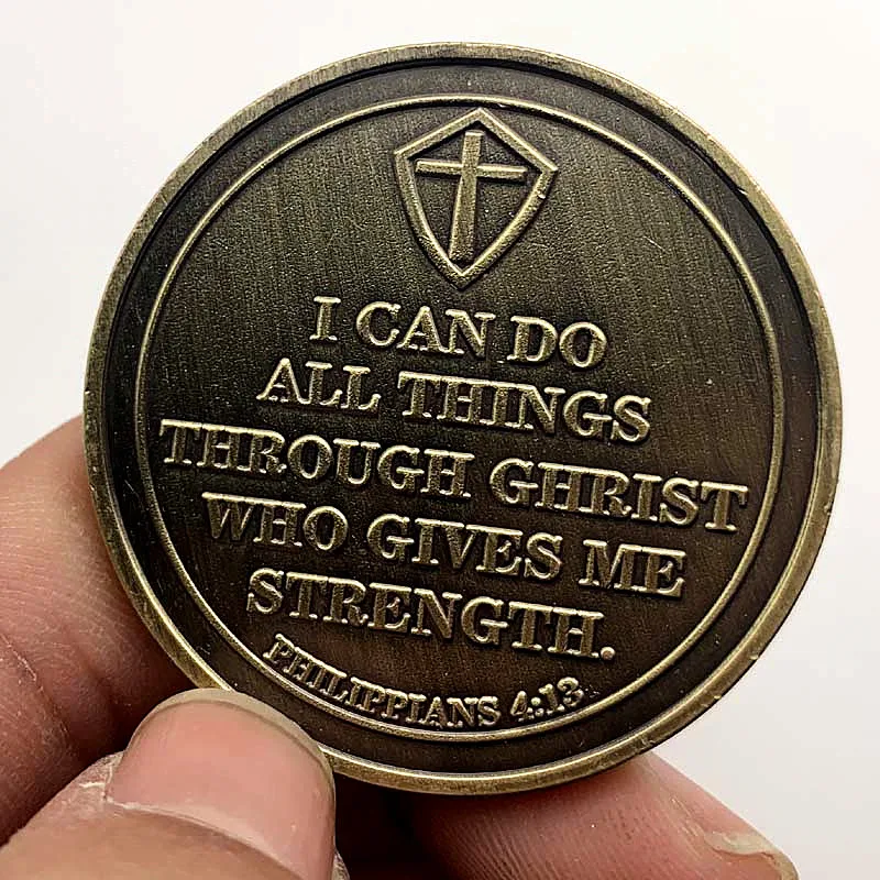 Philippians 4:13 I can do all things through Christ who gives me strength Coin Souvenir Gifts Coins | Дом и сад