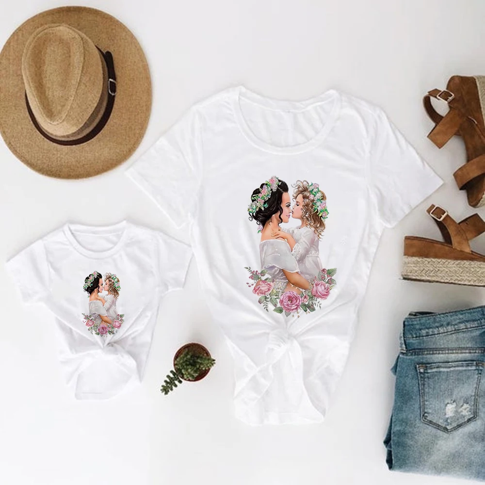 Felley Bow мама дочь семья Look Super Mom Fashion Y2k Tops Urbano летняя повседневная футболка одежда
