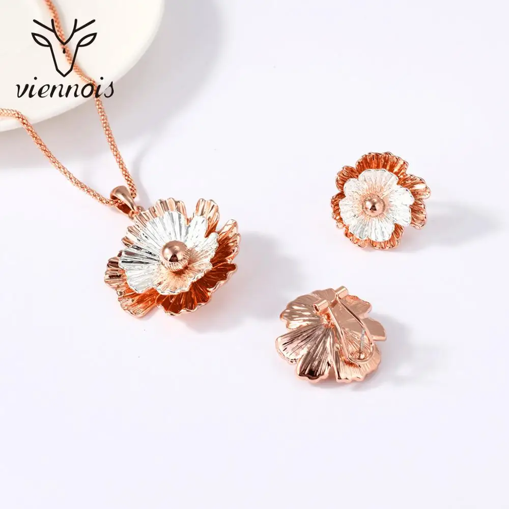 Венская версия разноцветный цветочный дизайн подвеска ожерелье и серьги набор