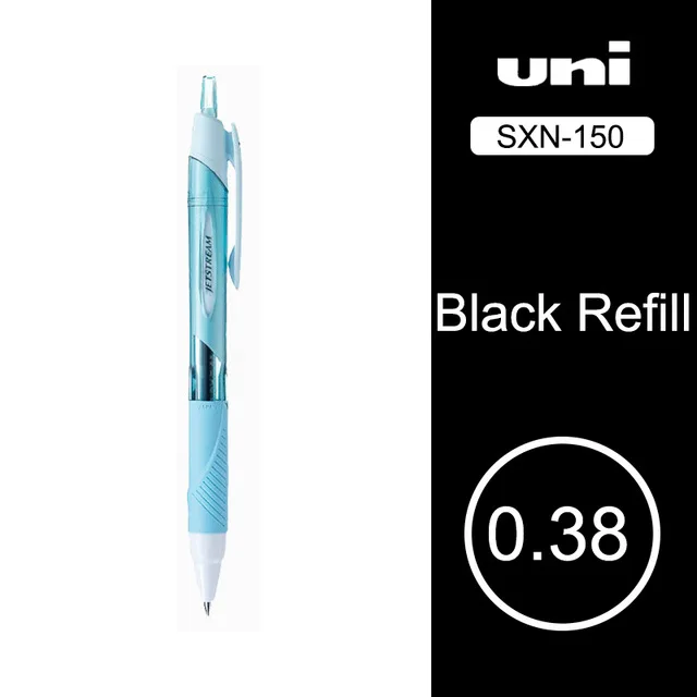 black ink Шариковая ручка UNI SXN-150-38 серии Jetstream 0,38 мм сглаживающая масляная ручка с низким коэффициентом трения Япония 1 шт - Цвет: black ink