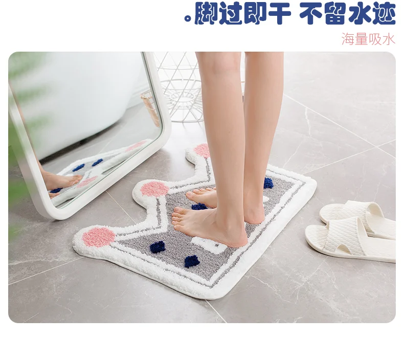 

Non-Slip Mat Bathroom Entrance Floor Mat Absorbent Toilet Kitchen Mat Bedroom and Household Waterproof Carpet