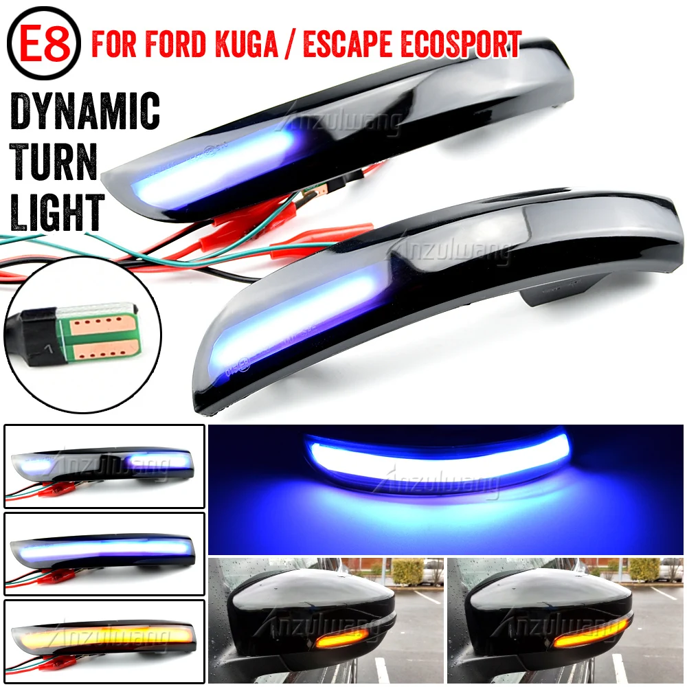 

Side Mirror Indicator LED Dynamic Turn Signal Light For Ford Kuga Escape EcoSport 13-18 Focus 3 MK3 SE ST 12-18 C-Max 13-17