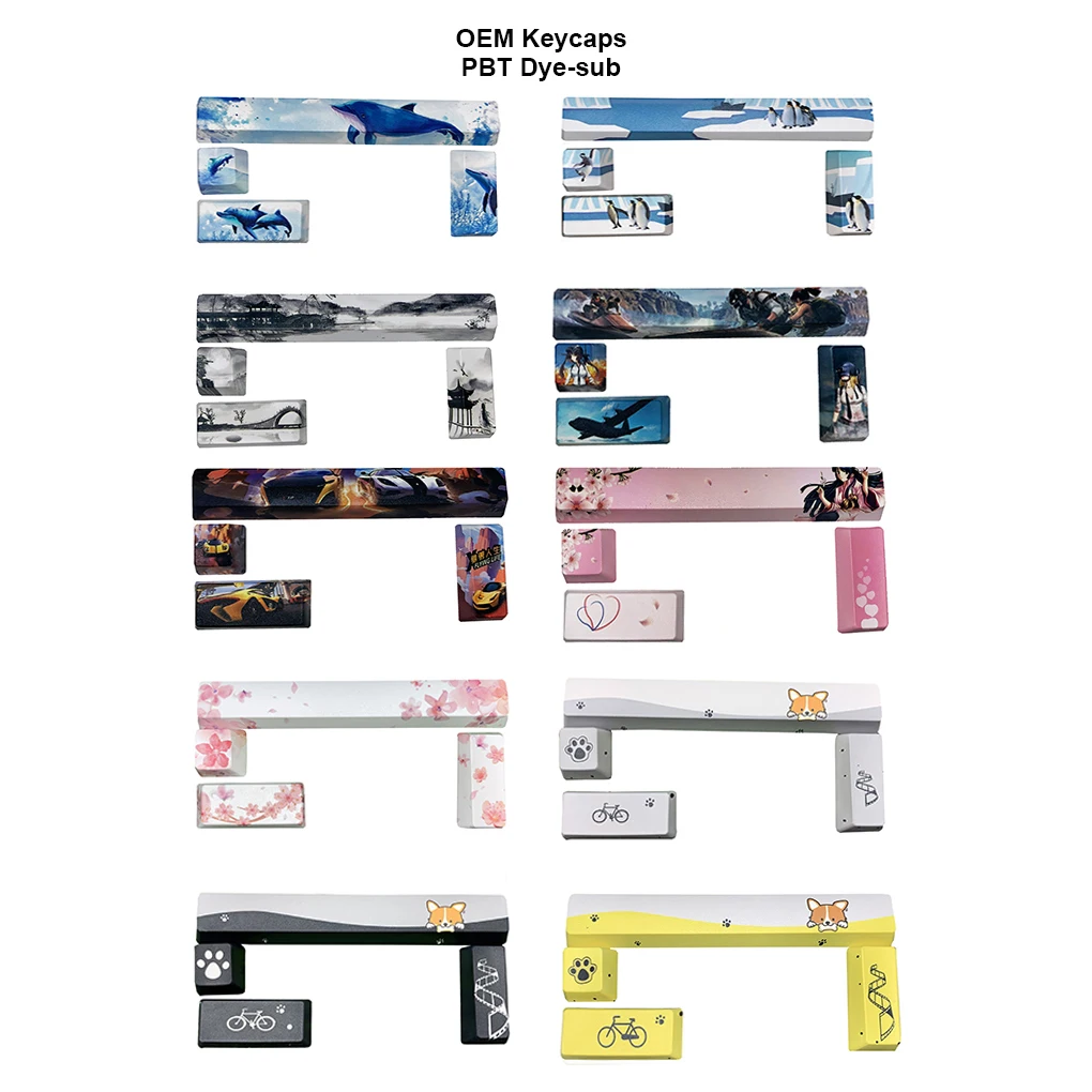 4 шт 5 по бокам на основе красителя джиу джицу) сублимированное PBT пробел Новинка OEM