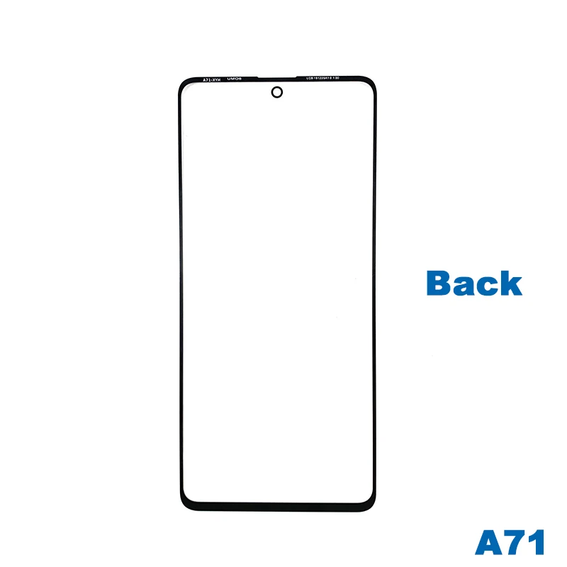 

10 шт./лот для A71 ЖК Экран отображает исходные Переднее стекло объектива для ремонта запчасти сенсорная Экран внешняя стеклянная панель Заме...
