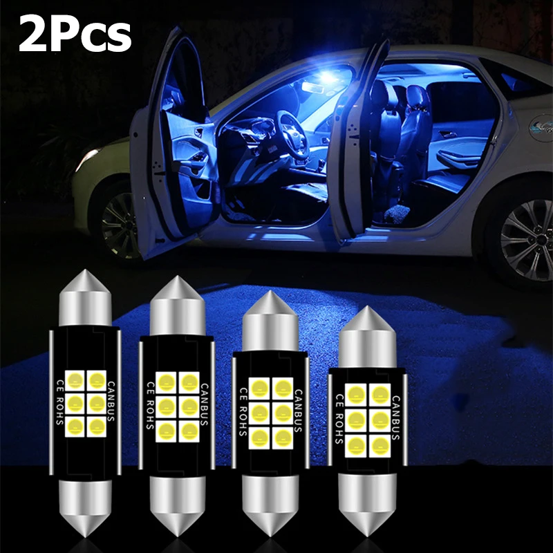 2 шт. Festoon 3030 SMD СВЕТОДИОДНЫЙ ные лампы C5W C10W 31 мм 36 39 41 суперъяркий автомобильный