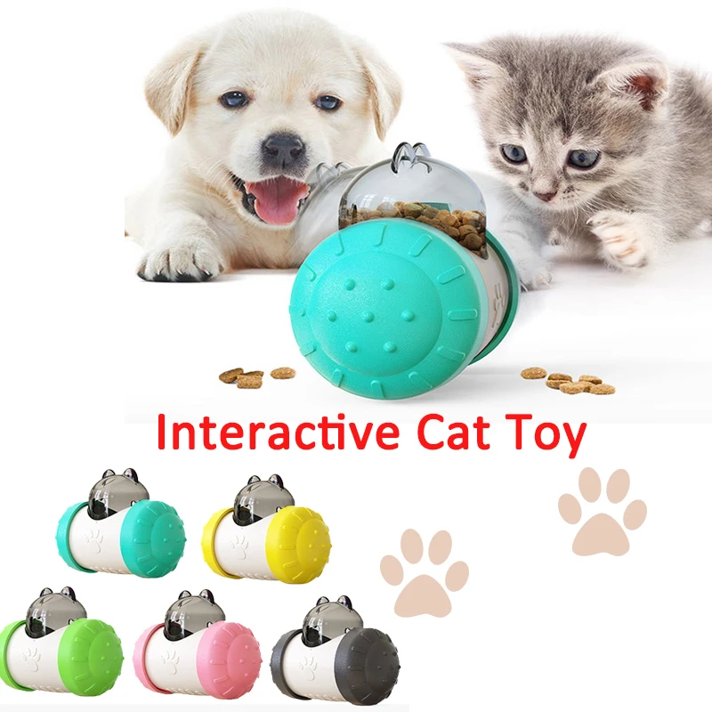 

Pet Toy Self-Playing Tumbler Pet Feeder Treat Ball Dog Toy for Pet Increases IQ Interactive Food Dispensing Dog Cat Feed Bowl