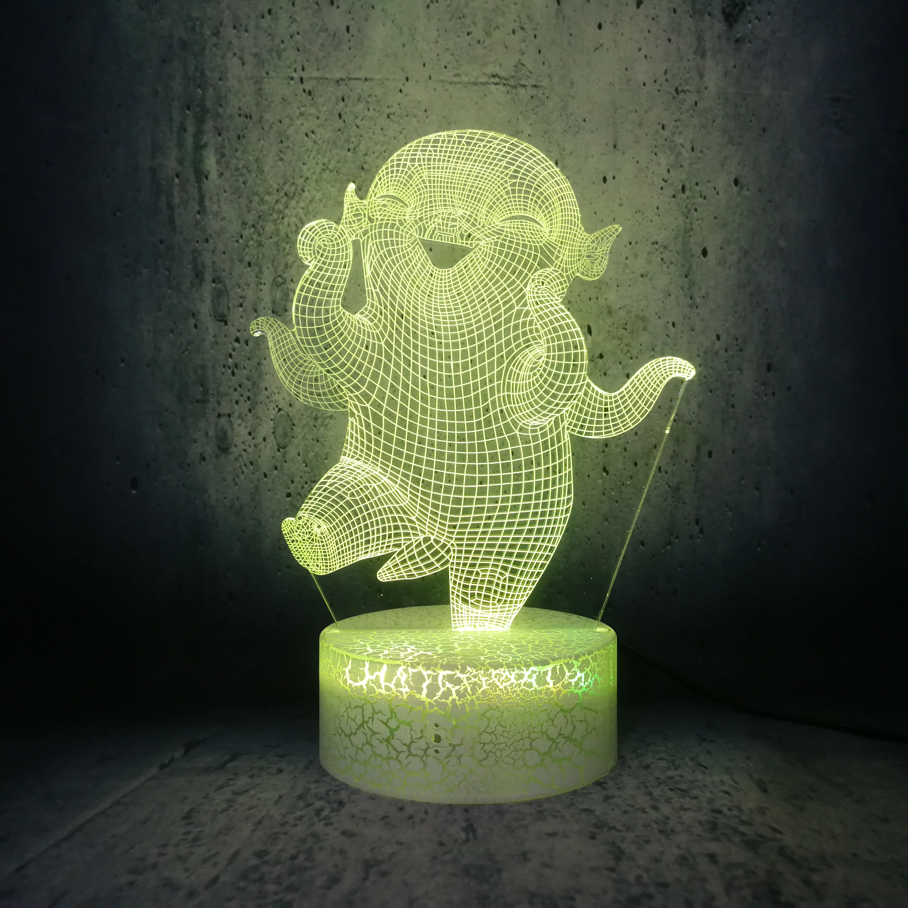 Китайский мультфильм горячий фильм роль милый Wuba 3D Светодиодная лампа маленький