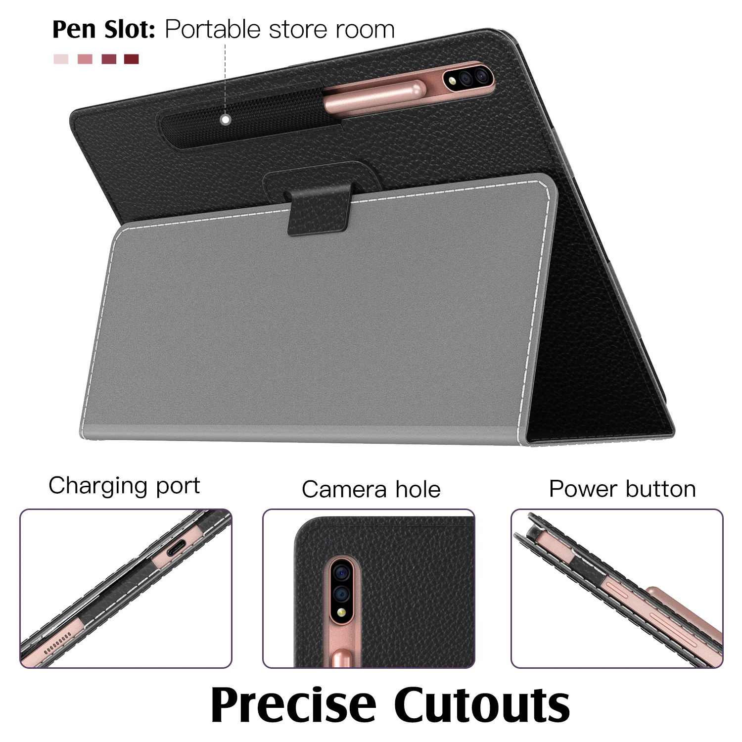 

Case for All-New Samsung Galaxy Tab S7 Plus 12.4 Inch Tablet (SM-T970/T975/T976),Premium PU Leather Folding Stand Cover for S7P
