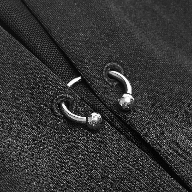 

Gothic Hollow out heart shape sexy female dress Classic black lace sleeve perspective slim lovely dress Punk rave OPQ-305LQF