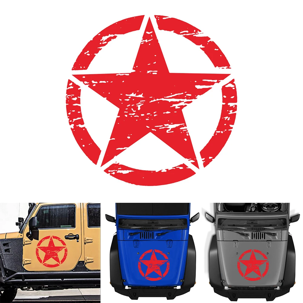 

Big Car Jeep Sticker Army Star Distressed Decal for Jeep Sticker Large Vinyl Military Hood Body Graphic Universal Stars Stickers