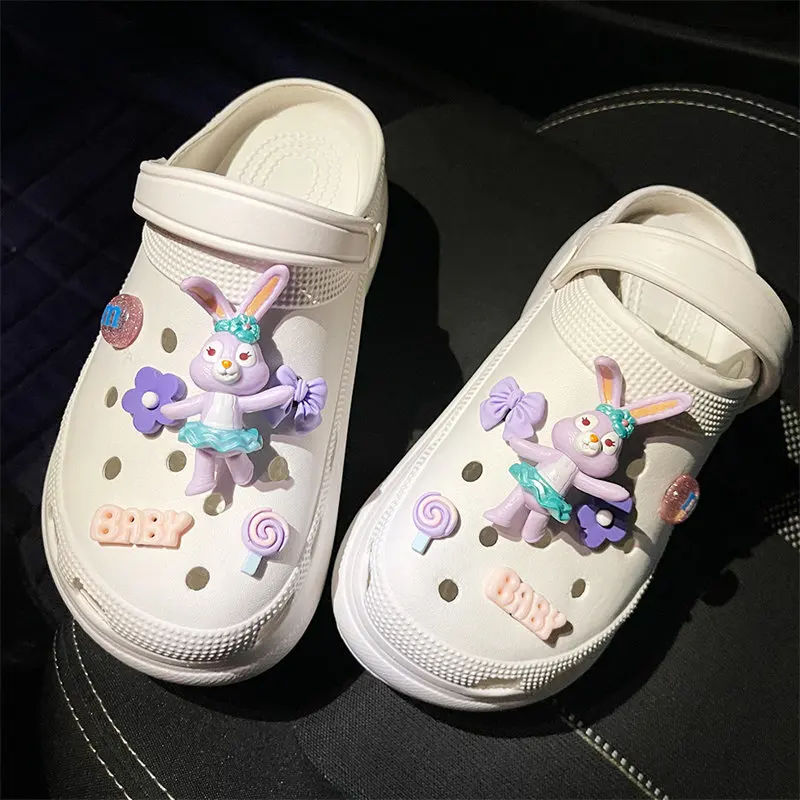 

Cartoon Baby Rabbit Croc Charms X-mas Kids Diy Shoe Buckle Slipper Toy Gifts Party Girl Fit Croc PVC Decoration Wristbands Cute