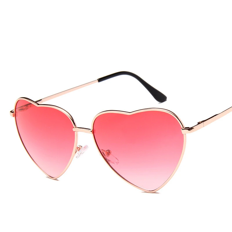 

Ladies Heart Shaped Sunglasses Women Brand Designer Fashion LOVE Clear Ocean Lenses Pink Sun Glasses Female Oculos UV400