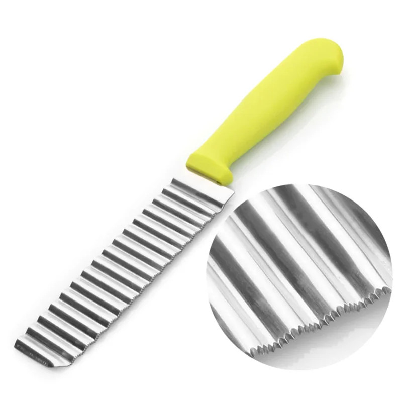 1 предмет Новинка Нержавеющая сталь волна Ножи резка картофельных чипсов Резак