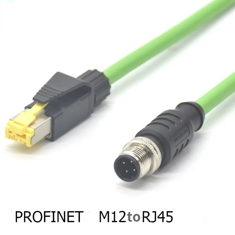 M12 4 Pin D Code To RJ45 Connector Male and Female Wire Connector Profinet Ether Cat Ethernet Line for Router Switch Servo Motor