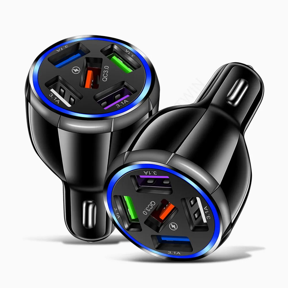 15A Fast Charge Car Chargers 5Ports Fast Charging For Samsung Huawei iPhone Universal Phone 5USB Car Charger Adapter