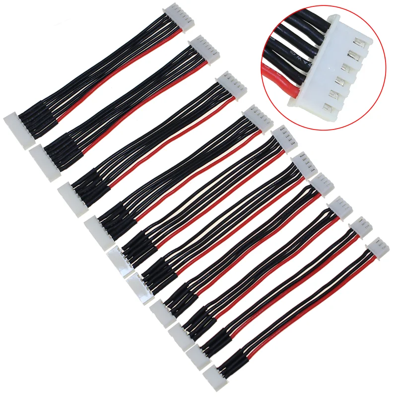 10 шт. Lipo Кабель зарядного устройства 11 см 2S 3S 4S 5S 6S 22AWG кабель мягкий силиконовый