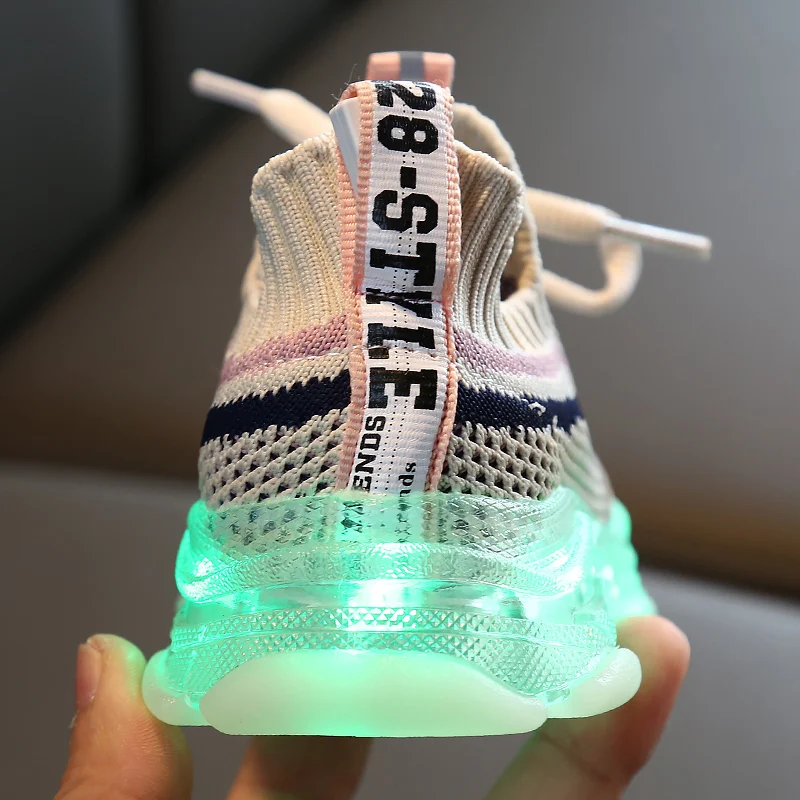 

2019 Fashion LED luminous for kids children casual shoes glowing usb charging boys & girls sneaker with 7 colors light up new