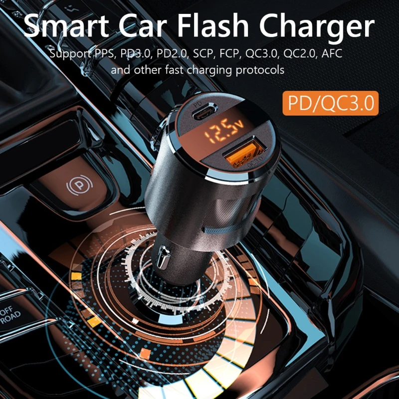 

USB Car Phone Charger Quick Charge Dual QC3.0 PD Fast Charger