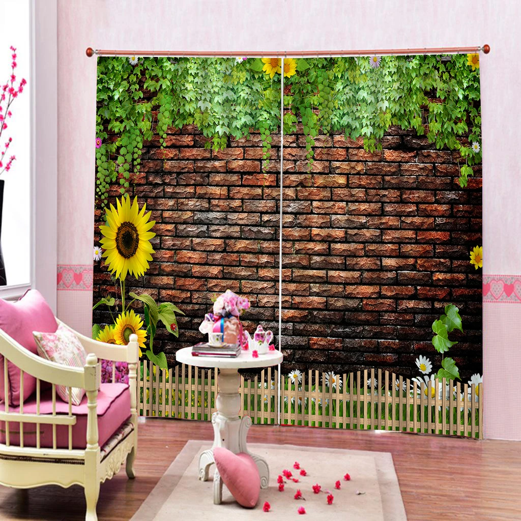 Настраиваемые цветы красные кирпичные стены индивидуальный узор декоративная