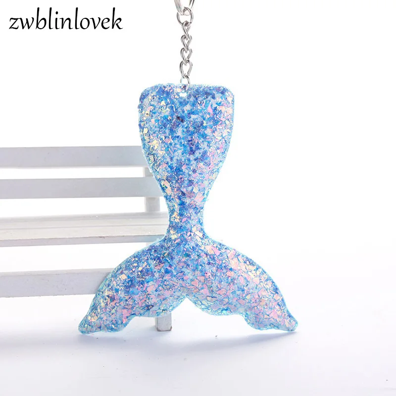 Милый брелок Chaveiro с блестками и рыбьим хвостом блестящая цепочка для ключей