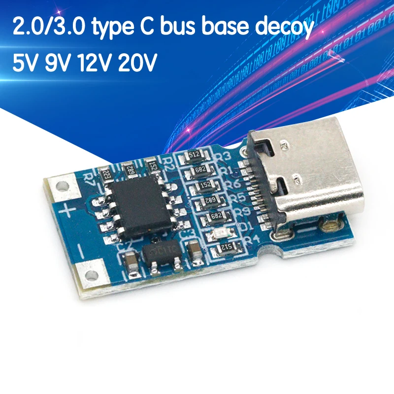 

Fast charging qc20/3.0 typec bus base decoy inducer main board 5V 9V 12V 20V power supply booster board