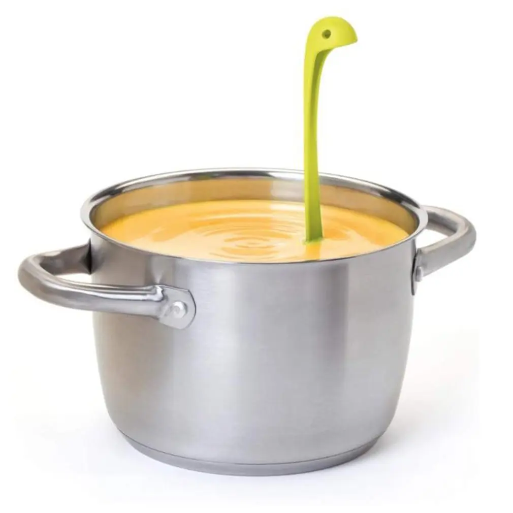2021 New Creative Long Handle Vertical Dinosaur Soup Spoon Resistant Tools Meal Dinner Cooking Stirrer Spoon Kitchen Supplies